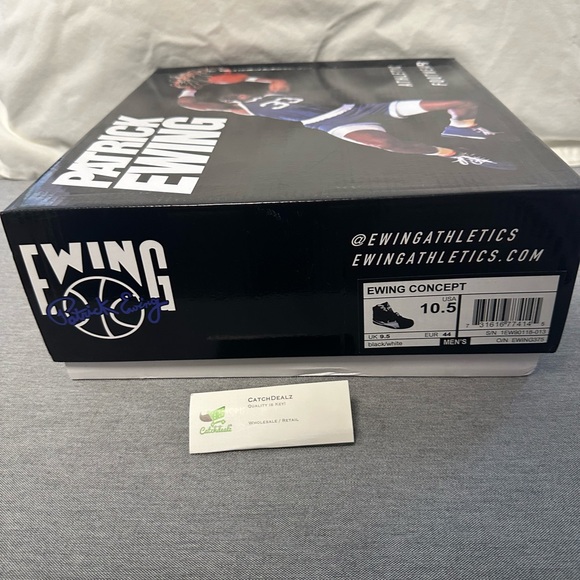 PATRICK EWING 9.5 MENS SNEAKERS 33 CONCEPT HI BLACK WHITE BASKETBALL SHOES CHARM - Picture 12 of 16